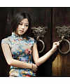 Blue cheongsam girl HD Photo-Traditional Plum Blossom Girl Cheongsam