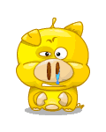 Cartoon characters of yellow pig Emoticon Gifs free download