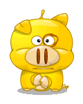 Cartoon characters of yellow pig Emoticon Gifs free download