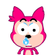 Pink Wolf(Olympic Games)Emoticons gif