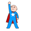 Bald head superman Emoticons Gif