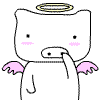 Angels and demons small pig emoticons gif