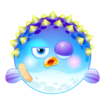 Emo-An angry but lovely puffer fish emoticons gif