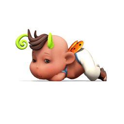 3D Good luck baby emoticons gif