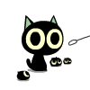 27 Cartoon small black cat emoticons download