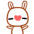 39 The rabbit in love gif emoticons emoji download