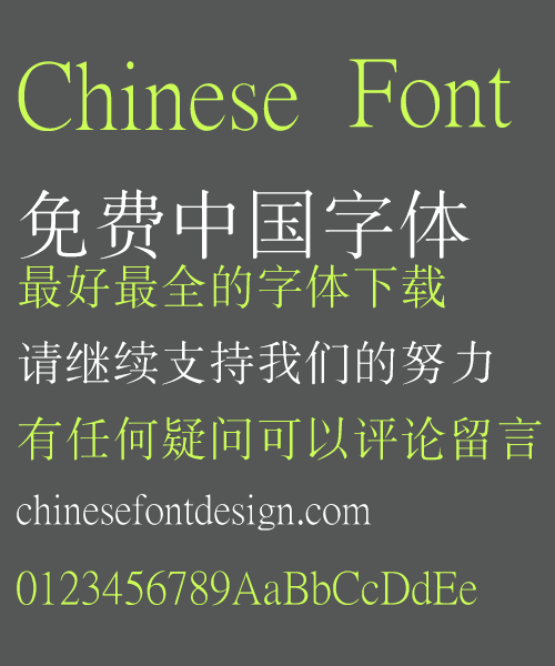 Wang han zong New Tiny Song typeface Font-Simplified Chinese 