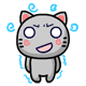 19 Cute little grey cat Emoticons Gifs Downloads