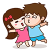 Sweet lovers animated emoticons