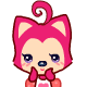 Pink fox play cute animated emoticons downloads