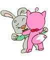 Rabbit play innocent asian emoticons