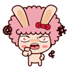 The rabbit girl boy funny emoticons