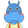Cute hippo instant messenger emoticons