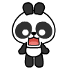 Cute cartoon panda messaging emoticons