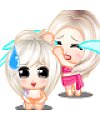 Beautiful twin girls funny animated emoticons