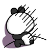 Cute cartoon panda messaging emoticons