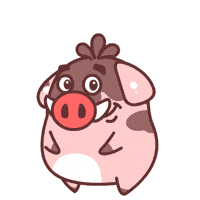 36 Lovely fat boar animated chat symbol