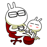 16 Funny Tuzki bunny workaholic gifs emoji download