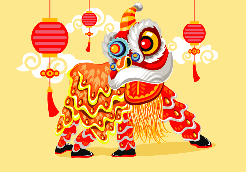 Lion dance graphics EPS Free Download China Illustrations Vectors AI ESP #.3
