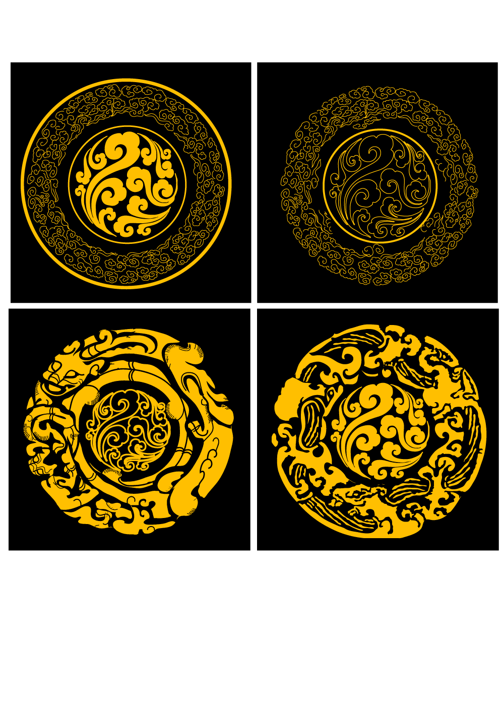 Chinese classical art patterns Illustrations Vectors AI Free Download