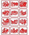 The Chinese zodiac – traditional paper-cut art graphics Illustrations Vectors AI Free Download
