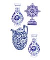 Beautiful blue and white porcelain in Chinese elements -China Illustrations Vectors AI ESP
