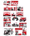 labor is the most glorious – Long live chairman MAO, long live the communist party – China Illustrations Vectors AI ESP #.2