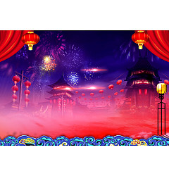 Permalink to Purple fireworks background material – China PSD File Free Download
