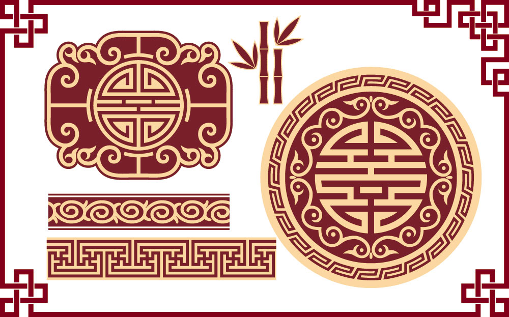 Chinese classic furniture decoration pattern -  Free Download Vectors ESP