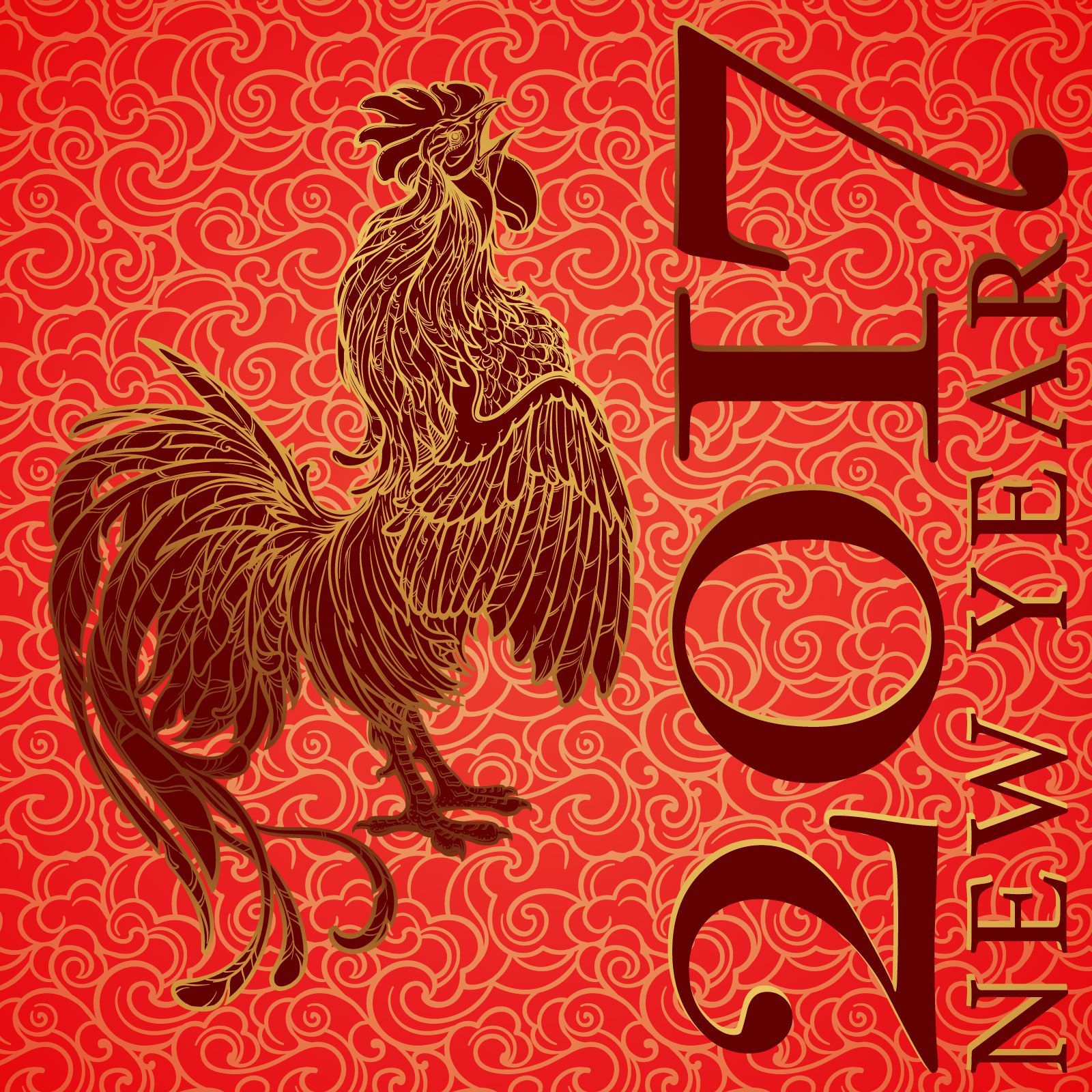Pretty rooster pattern - Illustrations Vectors AI Free Download