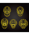 Yellow lion shaped knocker vector design  Illustrations Vectors AI ESP Free Dowload