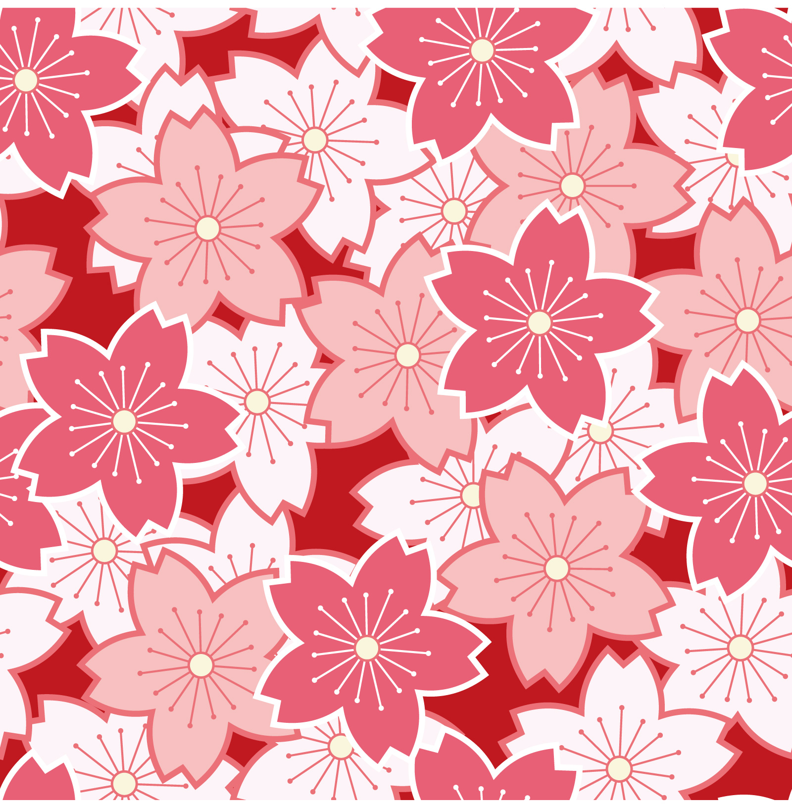 Pink cherry blossoms vector background - China Illustrations Vectors AI ESP