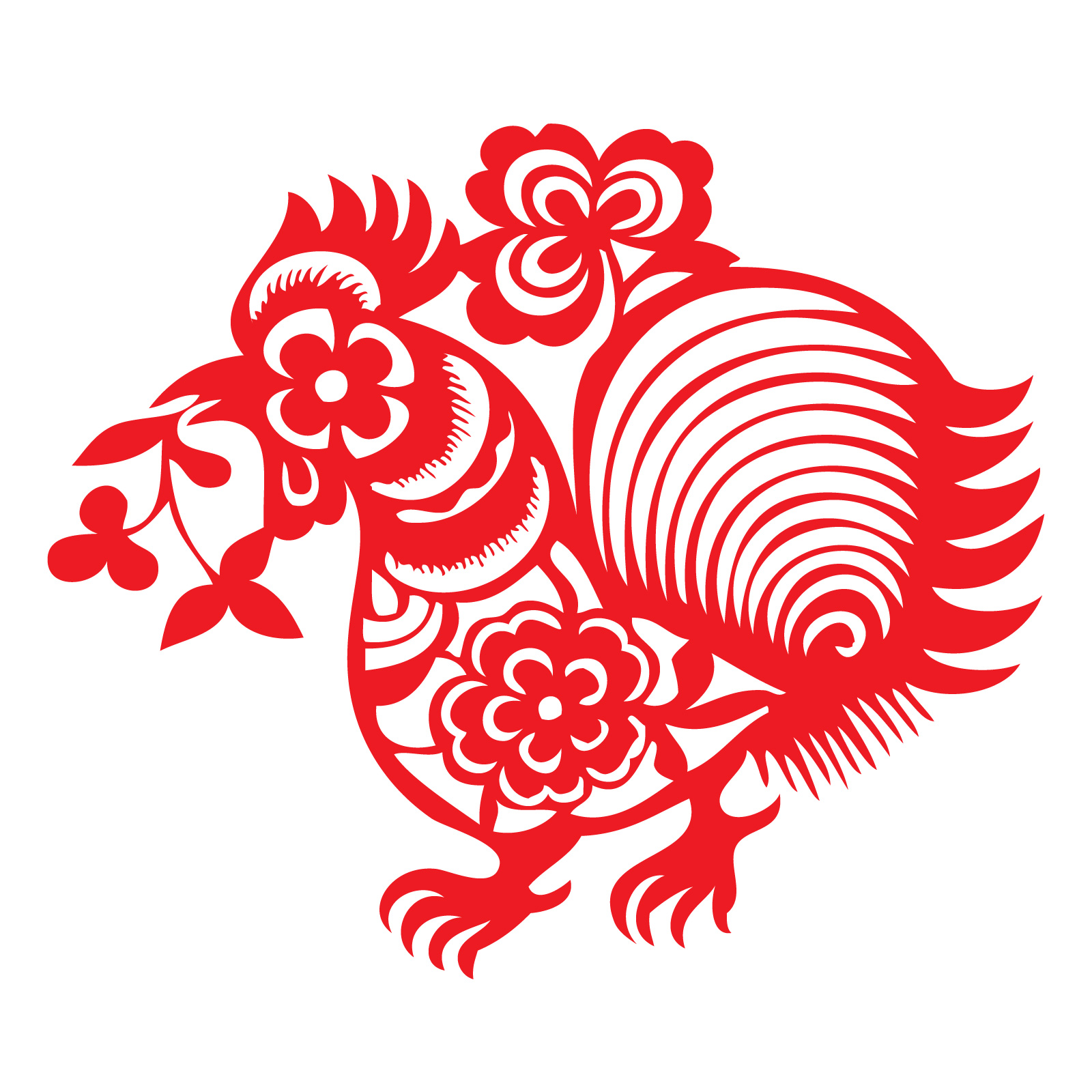 Download Beautiful chicken paper-cut patterns - China Illustrations ...