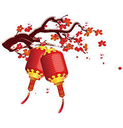 Permalink to The plum flower Lantern Festival lantern vector diagram Illustrations Vectors AI ESP Free Download