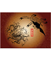 Classic loong and phoenix vector drawing pictures – China Illustrations Vectors AI ESP