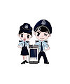 Cute Chinese police cartoon style Illustrations Vectors AI ESP