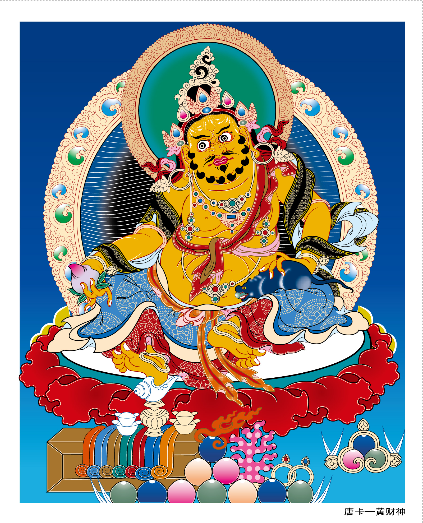 Tibetan Buddhism traditional figure God of Wealth vector material -  China Illustrations Vectors AI ESP Free Download
