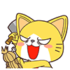 100 Lovely yellow cartoon cat emoji gifs free download