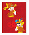 Chinese traditional wedding cartoon characters vector material –  China Illustrations Vectors AI ESP