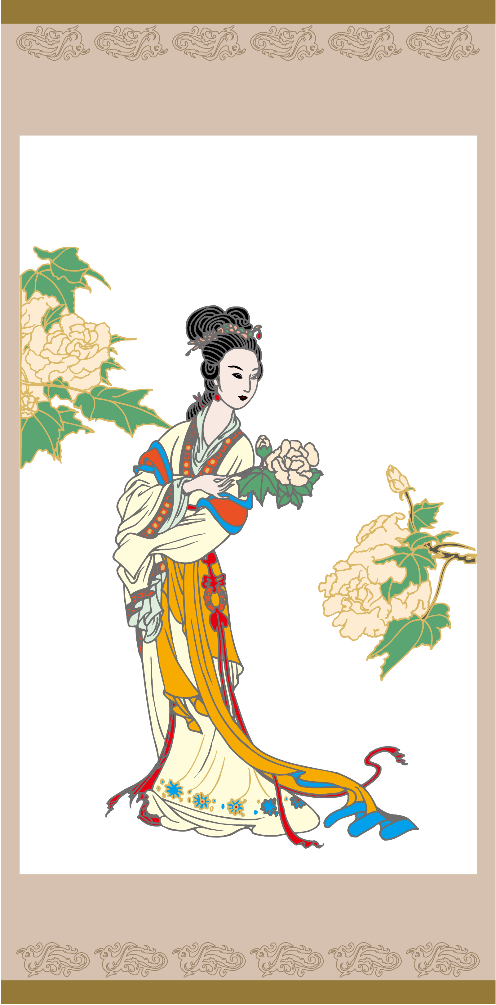 Graceful Chinese ancient ladies image - China Illustrations Vectors AI ESP Free Download #.3
