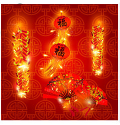 Permalink to Chinese red – holiday festival decorations – firecrackers – fans China Illustrations Vectors AI ESP