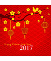 Blessing in 2017 Happy New Year! Chinese red design China Illustrations Vectors AI ESP