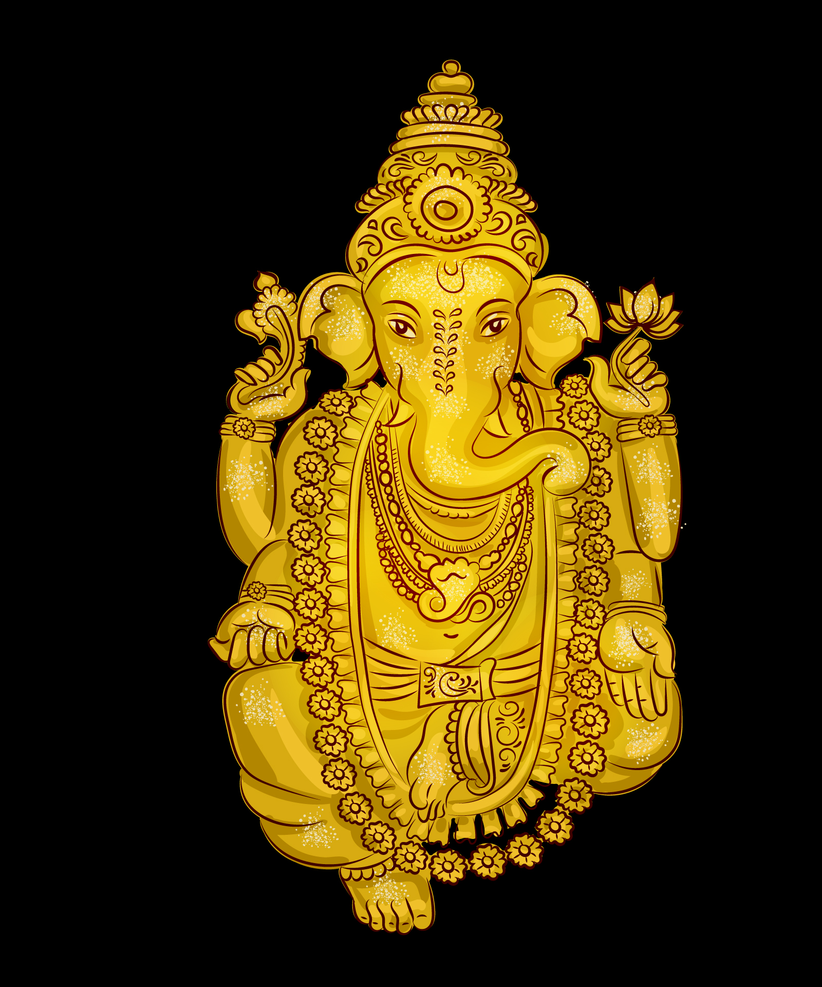 Indian Buddhism elephant god pattern Illustrations Vectors AI ESP Free Downlaod