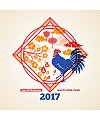Chinese chicken year Blessing of pattern China Illustrations Vectors AI ESP