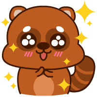 20 Super cute little raccoon expression emoji gifs