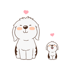 16 Cute little dog father and son emoji gifs