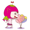 18 Cute and pretty strawberry girl emoji gifs download