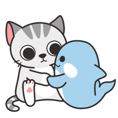 12 Cute kittens and whales iPhone emoji gifs