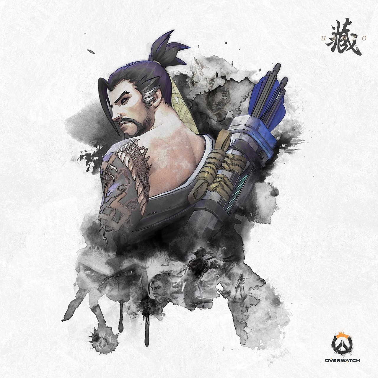 25P Overwatch: double Loong  Chinese brush calligraphy font