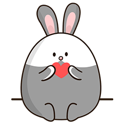 20 Cute chubby rabbit Emoji gifs free download